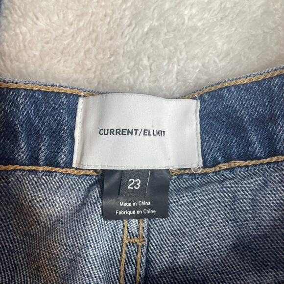 CURRENT ELLIOTT 23 Blue Jeans Straight Leg Slight Flare Denim High Waist Ankle - Picture 4 of 8